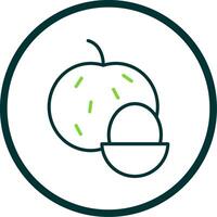 Longan Line Circle Icon vector