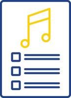PlayList Line Two Color Icon vector