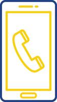 Phone Call Line Two Color Icon vector