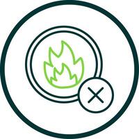 No Fire Line Circle Icon vector