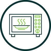 Microwave Line Circle Icon vector