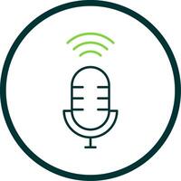 Voice Assistant Line Circle Icon vector