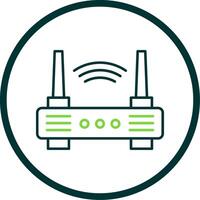 Wifi Router Line Circle Icon vector