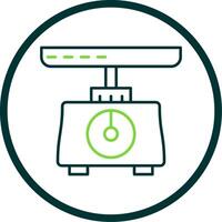 Weighing Scale Line Circle Icon vector