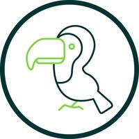 Toucan Line Circle Icon vector