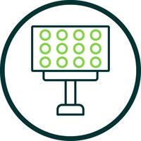 Stadium Lights Line Circle Icon vector
