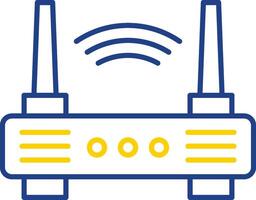 Wifi Router Line Two Color Icon vector