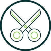 scissor Line Circle Icon vector