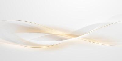 white abstract background with luxury golden lines illustration vector