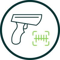 Barcode Scanner Line Circle Icon vector