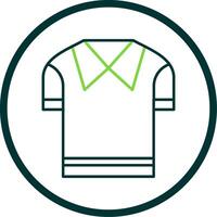 Casual Shirt Line Circle Icon vector