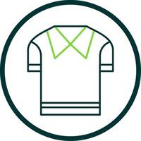 Casual Shirt Line Circle Icon vector