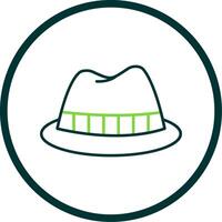 Fedora Hat Line Circle Icon vector