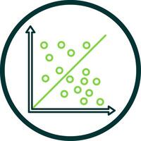 Scatter Graph Line Circle Icon vector