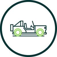 Safari Jeep Line Circle Icon vector