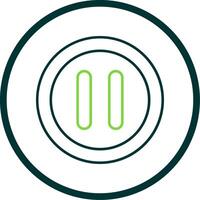 Pause Line Circle Icon vector