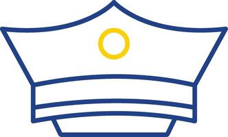Policeman's hat Line Two Color Icon vector