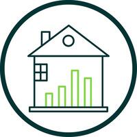 Real Estate Stats Line Circle Icon vector