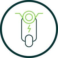 Scooter Line Circle Icon vector