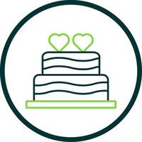 Wedding Cake Line Circle Icon vector