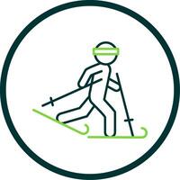 Ski Line Circle Icon vector