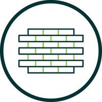 Brick Wall Line Circle Icon vector