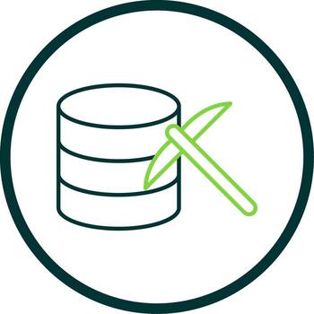 Data Mining Line Circle Icon vector