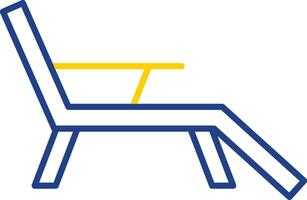 Deck Chair Line Two Color Icon vector