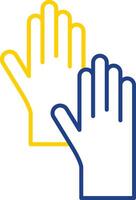 Cleaning Gloves Line Two Color Icon vector