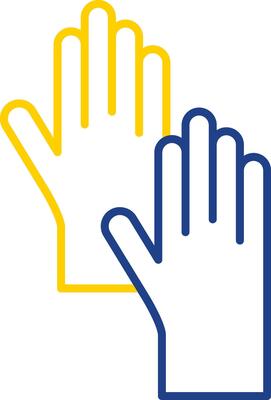 Cleaning Gloves Line Two Color Icon