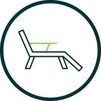 Deck Chair Line Circle Icon vector