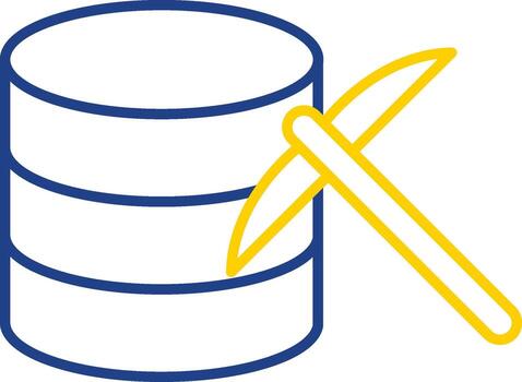 línea de minería de datos icono de dos colores vector