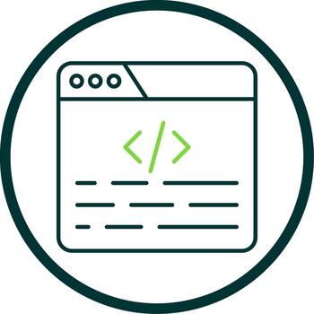 Coding Line Circle Icon vector