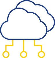 Cloud Computing Line Two Color Icon vector