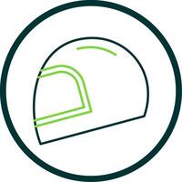 Helmet Line Circle Icon vector