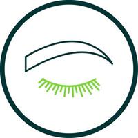 Eyebrow Line Circle Icon vector