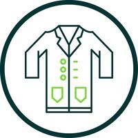 Lab Coat Line Circle Icon vector
