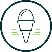 Ice Cream Line Circle Icon vector