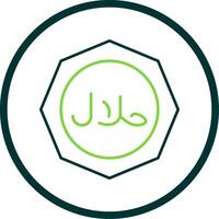 Halal Line Circle Icon vector