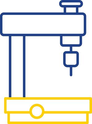 Milling Machine Line Two Color Icon