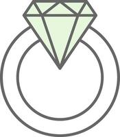 diamante anillo relleno icono vector