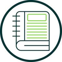 Notebook Line Circle Icon vector