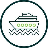 Cruise Ship Line Circle Icon vector