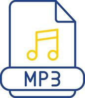 icono de dos colores de línea mp3 vector