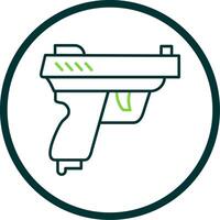 pistola línea circulo icono vector