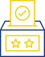 votación caja línea dos color icono vector