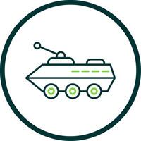 Armored Vehicle Line Circle Icon vector