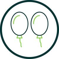 Balloons Line Circle Icon vector