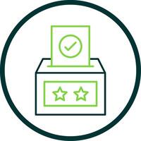 Voting Box Line Circle Icon vector