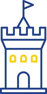 Castle Line Two Color Icon